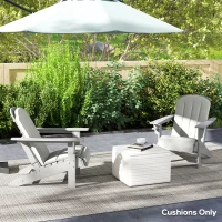 Outsunny Set of 2 Patio Chair Cushions, High Back Adirondack Chair Cushion with Ties, High-Density Foam, Light Grey(m-9)