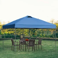 Outsunny 10' x 10' Pop Up Canopy Tent, Instant Sun Shelter with 3-Level Adjustable Height, Top Vents and Wheeled Carry Bag for Outdoor, Garden, Patio, Blue(m-10)