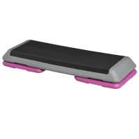 Soozier 43" Adjustable Aerobic Platform Stepper 3 Level with Risers 4” 6” 8” Cardio Fitness Trainer Workout Step Home Gym Exercise, Black Purple(m-13)