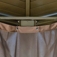 Outsunny 10' x 12' Hardtop Gazebo Canopy with Galvanized Steel Double Roof, Aluminum Frame, Permanent Pavilion Outdoor Gazebo with Netting and Curtains for Patio, Garden, Backyard, Deck, Lawn(m-9)