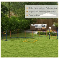 PawHut Dog Agility Training Equipment w/ Weave Poles, Adjustable Hurdle, Jump Ring, Pause Box, Whistle, Balls, Carry Bag(m-6)