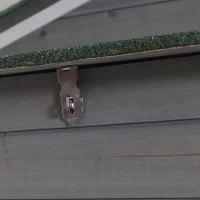 PawHut 63" Wooden Chicken Coop Hen House Poultry Cage for Outdoor Backyard with Raised Garden Bed, Run Area, Nesting Box and Removable Tray, Gray(m-9)