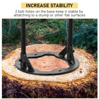 Outsunny Firewood Kindling Splitter Stand with Hand Guard, Wood Splitter, Carbon Steel Manual Wood Cracker, Log Wedge Cutter, Single Blade, Black, 8.75" Dia x 12.25" H(m-7)