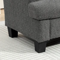 HOMCOM Modern Armchair, Upholstered Chenille Accent Chair with Wood Frame and Back Pillow for Living Room, Dark Grey(m-10)