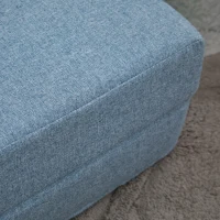 HOMCOM 2-In-1 Design Modern Style Floor Lazy Sofa with 5 Position Adjustable Backrest, Thick Padding, Metal Frame and 2 Pillows, for Living Room, Study, Bedroom, Balcony, Blue(m-10)