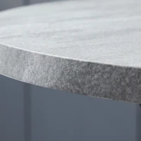 HOMCOM 29" Dining Table, Contemporary Round Kitchen Table with Steel Legs, Grey(m-10)