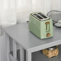 HOMCOM Sideboard Buffet Cabinet, Coffee Bar Cabinet with 2 Doors and Adjustable Shelves, Console Table for Kitchen Entryway Living Room, Gray(m-9)