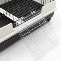 PawHut 45"H 4-Level Small Animal Cage Rabbit Hutch with Universal Lockable Wheels, Slide-out Tray for Bunny, Chinchillas, Ferret, Black(m-7)