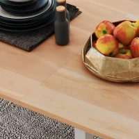 HOMCOM Extending Kitchen Table For Six, Expandable Dining Table for Small Spaces, Folding Dining Table, Natural(m-10)