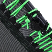 Soozier 48" Silent Mini Trampoline with Adjustable Handle Bar Fitness Trampoline Bungee Rebounder Jumping Cardio Trainer Workout for Adults or Teens Jump Exercise Equipment Green(m-9)