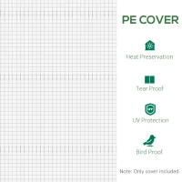 Outsunny 19.7' x 9.8' x 6.6' Plastic Greenhouse Cover Replacement, Heavy Duty Waterproof Tarp for Hoop House, Sheeting with 12 Windows, Door & Reinforcement Grid, White(m-6)