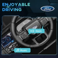 Qaba Ford Ranger Licensed Kids Ride on Car 12V Battery Power Car with Remote Control, Spring Suspension Toy Storage, Black(m-8)