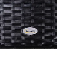 Outsunny 3 Person Wicker Porch Swing Chair Outdoor Rattan Patio Sling Hammock w/ Canopy(m-10)