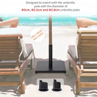 Outsunny 40 lbs Steel Square Umbrella Base Stand w/ Adjustable Knob Parasol Stand Garden Patio Outdoor Home, Black(m-6)