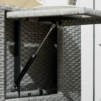 Outsunny 5PC Wicker Patio Lounger, Outdoor PE Rattan 5-level Adjustable Recliner Sofa Bed with Storage Side Table and Footstools, for Patio, Garden, Poolside, Khaki(m-9)