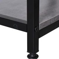 HOMCOM 55 Inch Home Office Computer Desk Study Writing Workstation with Storage Shelves, Elevated Monitor Shelf, CPU Stand, Durable X-Shaped Construction, Grey Wood Grain(m-9)