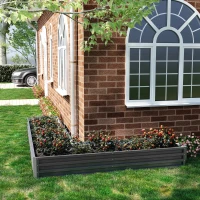 Outsunny L-Shaped Raised Garden Bed, 82" x 109" x 12" Galvanized Steel Planter Box with Multi-reinforced Rods for Vegetables, Flowers and Herbs, Dark Grey(m-1)