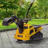 Aosom 3 in 1 Ride on Excavator Bulldozer with Music, Yellow(m-10)
