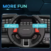 Qaba 12V Ride on Car, Ride on Truck w/ Remote, 4 Suspension Wheels, 3 MPH Max Speed, Music, Horn & Lights, Black(m-8)