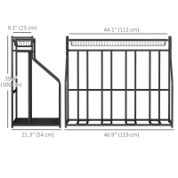 Soozier 4 Bicycle Bike Stand, Metal Floor Bike Storage Rack with Basket, Hooks, Indoor Outdoor Bicycle Stand, Black(m-3)