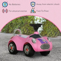 Qaba Baby Push Car with Music, Horn, Light, Pink(m-6)