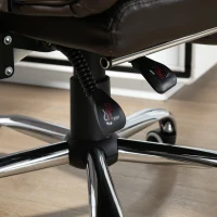 HOMCOM High Back Office Chair PU Leather Executive Office Chair with Retractable Footrest Padded Armrest Coffee(m-9)