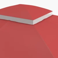 Outsunny 10' x 12' 2-Tier Gazebo Cover, Patio Gazebo Canopy Replacement with Drainage Holes for 84C-210 Series, Wine Red(m-9)