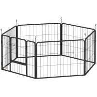 PawHut Heavy Duty Dog Playpen with Door for Small Dogs, 6 Panels, 23.5"H(m-2)