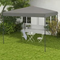 Outsunny 10x10FT Pop Up Canopy with 1-Button Push, Carry Bag, Stakes, Ropes, Sandbags, Height Adjustable Instant Sun Shelter(m-1)