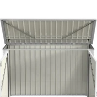 Outsunny 6x3 ft Garbage Can Shed, Horizontal Garbage Can Organizer with Double Door and Lid Rubbish Cover, for 2 Trash Cans, Green(m-11)