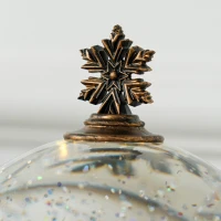HOMCOM Lighted Christmas Snow Globe with Swirling Glitter, Battery Operated Musical Snow Globe for Holiday, Bronze(m-8)