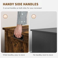 HOMCOM Storage Trunk with 2 Safety Hinges, Modern Entryway Bench with Side Handles, Storage Chest for Living Room, Rustic Brown(m-6)