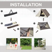 Outsunny 2-3 People Pop Up Camping Tent Waterproof Automatic Instant Tent Portable Cabana Beach Tent with Rainfly, Carry Bag, Windows and Doors, Outdoor Camping Hiking Indoor(m-4)