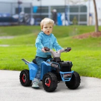 Aosom 6V Electric Toy Car with Forward Backward & Wear-Resistant Wheels for Ages 18-36 Months, Blue(m-2)