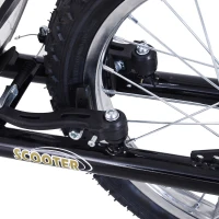 HOMCOM Youth Scooter Teen Kick Scooter Kids Children Stunt Scooter Bike Bicycle Ride On 16" Inflatable Wheels Black(m-10)