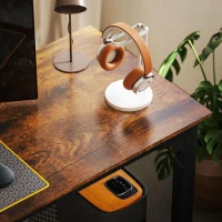 HOMCOM 71" Computer Desk, Desktop Desk with Metal Legs, Rustic Brown(m-9)