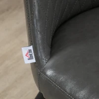 HOMCOM Dining Chairs Set of 2, Modern Kitchen Chairs with Faux Leather Upholstery and Steel Legs for Living Room, Dining Room, Bedroom, Dark Gray(m-10)