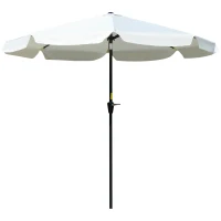 Outsunny 8.5 ft Outdoor Market Table Umbrella, Round Patio Umbrella with Tilt and Crank for Garden, Backyard, Deck, Cream White(m-2)