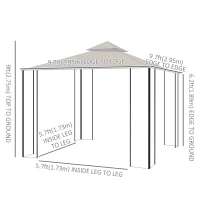 Outsunny 10'x10' Patio Gazebo, Outdoor Garden Canopy for Events Party Backyard with Mosquito Netting(m-3)