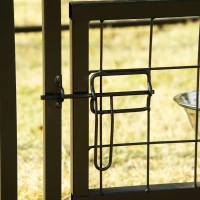 PawHut Outdoor Dog Kennel, Lockable Pet Playpen Crate, Welded Wire Steel Fence, Rotating Bowl Holders, Green(m-10)