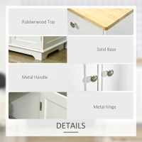 HOMCOM Modern Sideboard, Buffet Cabinet with Storage Cabinets, Drawers and Adjustable Shelves for Living Room, White(m-6)