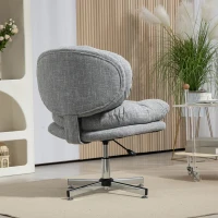 HOMCOM Computer Desk Chair, Armless Office Chair with Wide Padded Seat and Adjustable Height, Grey(m-7)