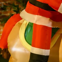 HOMCOM 6ft Christmas Inflatables Outdoor Decorations Santa Claus Riding a Rocking Horse, Blow-Up Yard Christmas Decor with LED Lights Display(m-9)