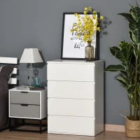 HOMCOM 4 Drawer Cabinet Storage Cupboard Freestanding Organiser Unit White(m-1)