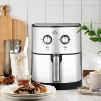 HOMCOM Air Fryer, 1700W 6.9 Quart Air Fryer Oven with 360° Air Circulation, Adjustable Temperature, Timer and Nonstick Basket for Oil Less or Low Fat Cooking(m-10)