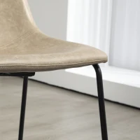 HOMCOM Bar Height Bar Stools Set of 2, Vintage PU Leather Bar Chairs, Kitchen Stools with Footrest for Home Bar, Beige(m-9)