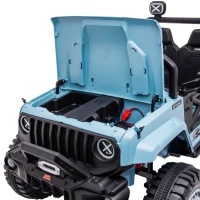 Aosom 12V Kids Ride on Car with Remote Control, Battery-Operated Ride on Toy with Spring Suspension, Led Lights, Music, Horn, 3 Speeds, USB, MP3, Blue(m-9)