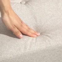 HOMCOM Floor Chair, Convertible Floor Sofa Bed, Folding Upholstered Couch Bed with Adjustable Backrest, Beige(m-9)