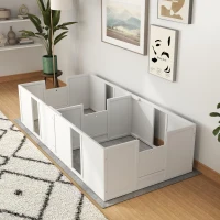 PawHut Whelping Box for Dogs and Puppies, Dog Birth Supplies Indoor w/ Adjustable Height Doors, for Medium Sized Dogs(m-9)