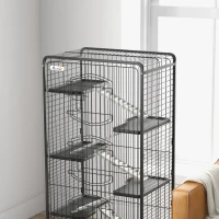 PawHut 6 Levels Small Animal Cage for Dwarf Rabbits, Pet Mink, and Chinchillas(m-8)